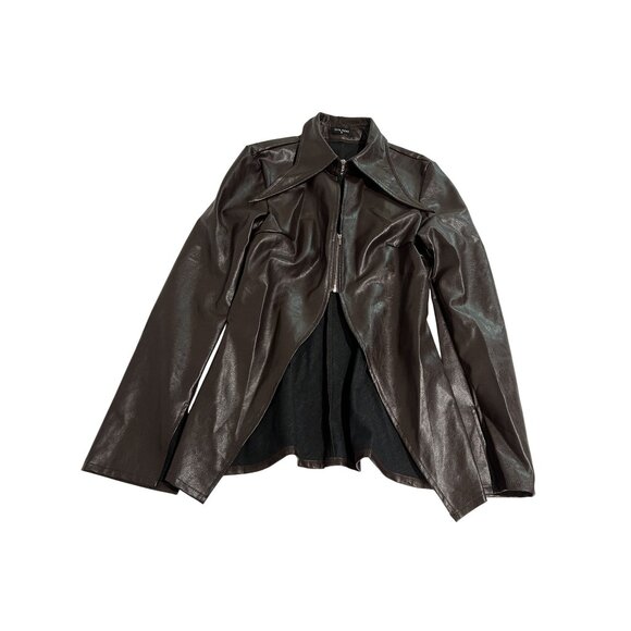 SOLADO Faux Leather Jacket in Brown - Picture 1 of 4